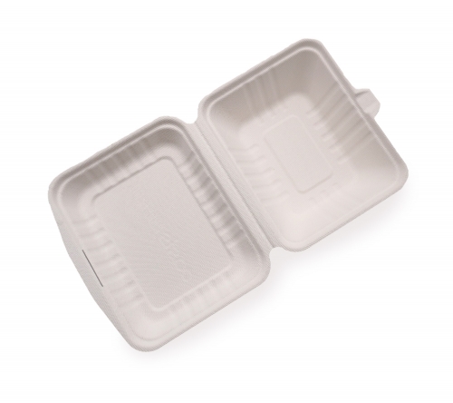 659ml 7x6xH2.8" (Fold) 28g Bagasse Compostable Clamshell Grab & Go Container