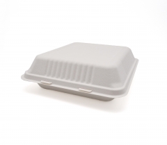 1200ml 10x11xH3" 52g Bagasse Biodegradable Compostable Clamshell Box
