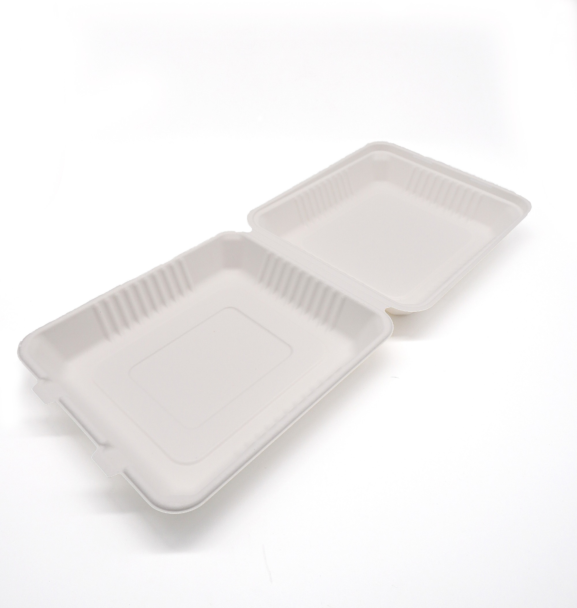1200ml 10x11xH3" 52g Bagasse Biodegradable Compostable Clamshell Box