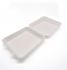 1200ml 10x11xH3" 52g Bagasse Biodegradable Compostable Clamshell Box