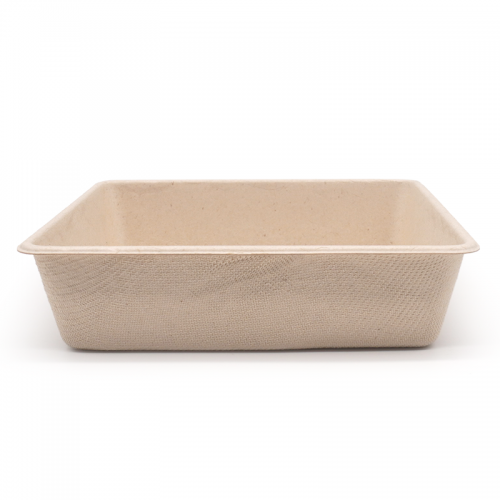 5.43x5.43xH1.38" 12g Bagasse Compostable Food Catering Takeout Tray