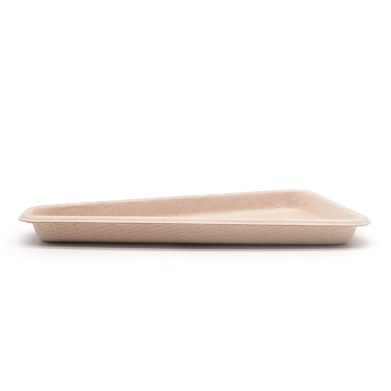 10.72x3.07xH0.39" 4g Bagasse Compostable Cake Tray