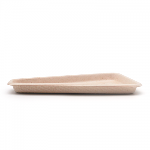 10.72x3.07xH0.39" 4g Bagasse Compostable Cake Tray