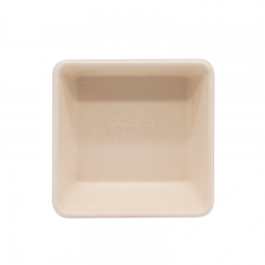 4.13x4.13xH1.38" 8g Bagasse Compostable Takeaway Lunch Tray