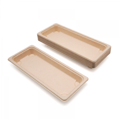 8.73x3.64xH0.87" 12g Bagasse Compostable Fancy Big Sushi Tray