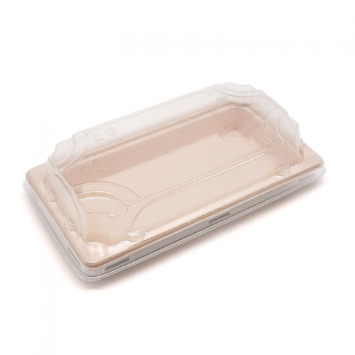 6.44x3.48xH0.83'' 8g Bagasse Compostable Sushi Tray for Gaghering