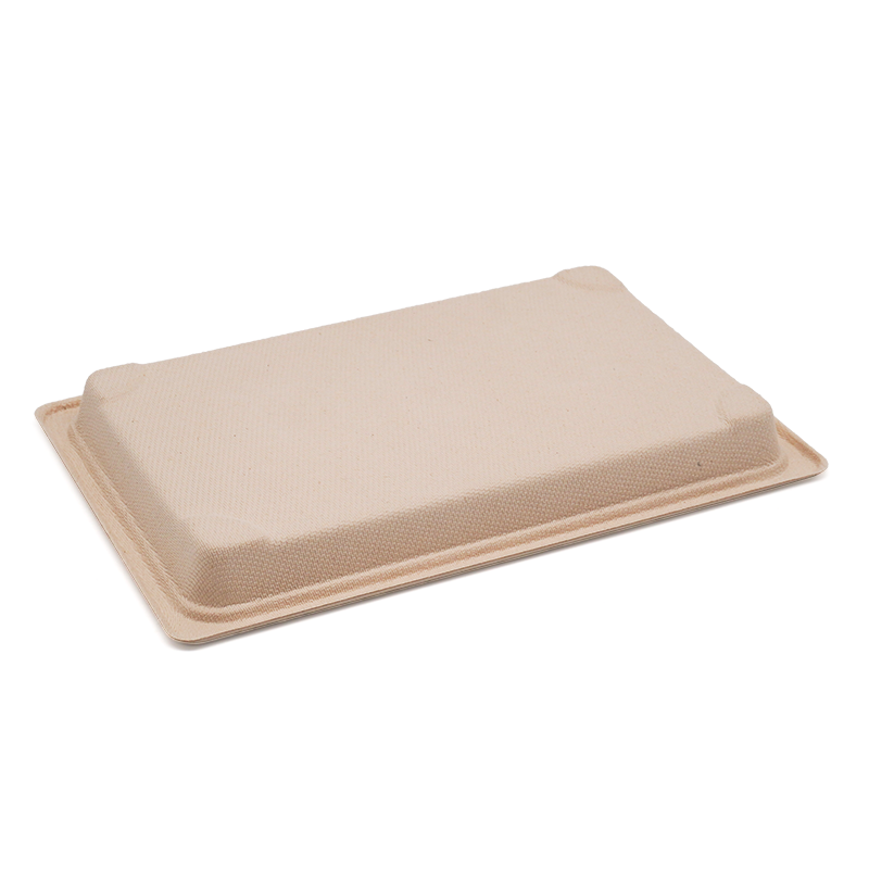 9.39x5.73xH0.91" 19g Bagasse Compostable Sushi To Go Container