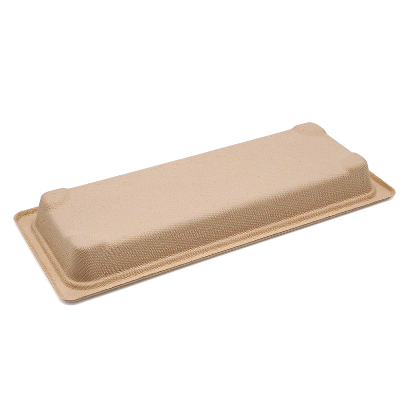 8.73x3.64xH0.87" 12g Bagasse Compostable Fancy Big Sushi Tray