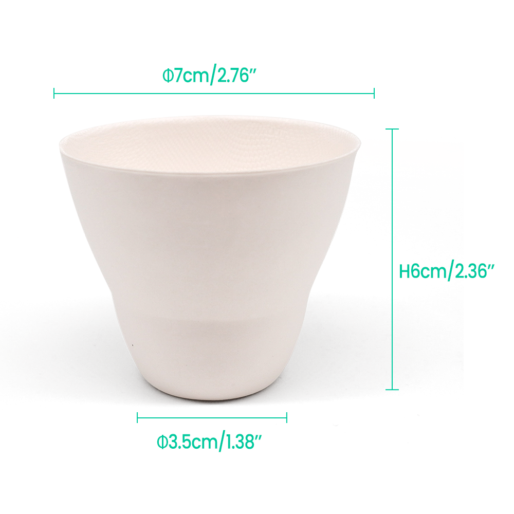 4oz 130ml Φ2.76*Φ1.38*H2.36" 6.5g Bagasse Biodegradable Cone Cup Ice Cream