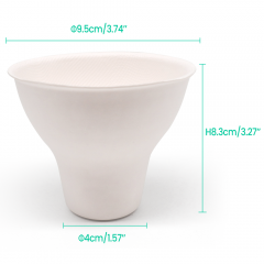 7oz 200ml Φ3.74*Φ1.57*H3.27" 11g Bagasse Biodegradable Cup for Ice Cream