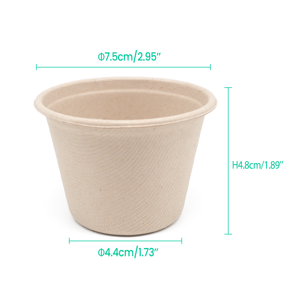4oz 120ml Φ2.95*Φ1.73*H1.89" 4.5g Bagasse Biodegradable Cup for Ice Cream