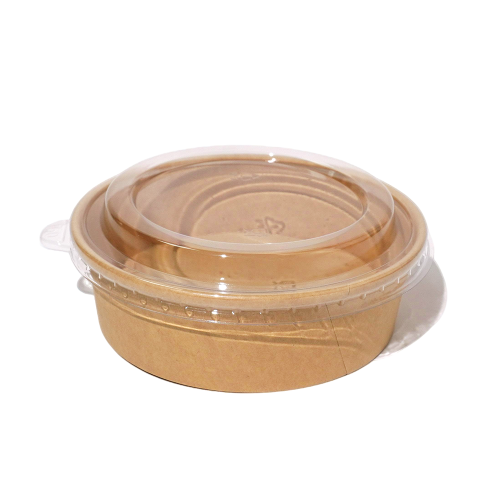 500ml 17oz 5.9x4.9xH1.8" Kraft Bowl with Lid
