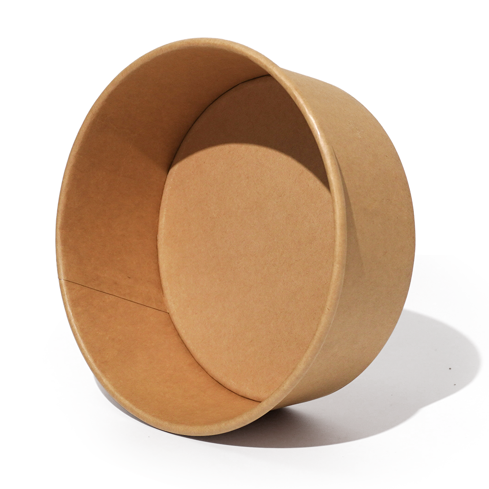 1100ml 37oz 6.5x5.7xH2.6" Kraft Bowl with Lid