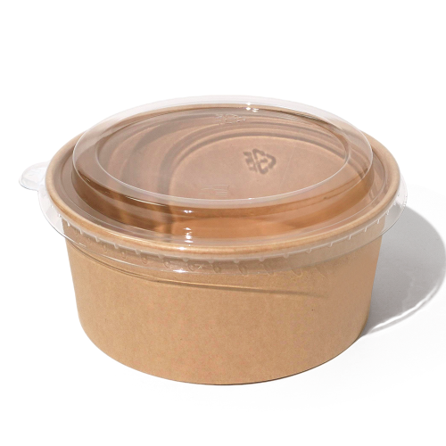 1300ml 44oz 5.9x4.9xH1.8" Kraft Bowl with Lid