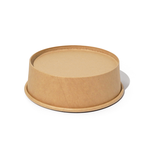 500ml 17oz 5.9x4.9xH1.8" Kraft Bowl with Lid