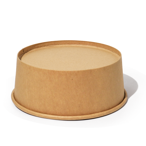 1100ml 37oz 6.5x5.7xH2.6" Kraft Bowl with Lid
