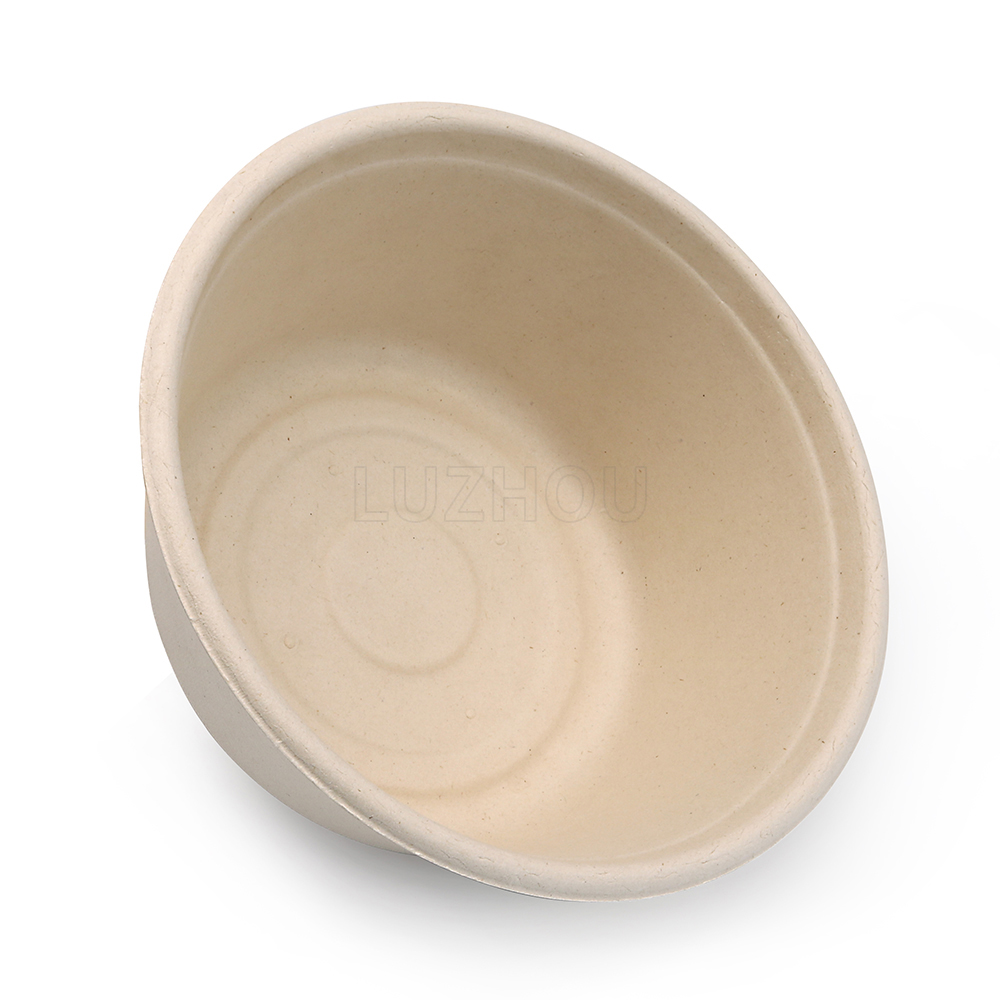 1500ml 50oz Φ7.64xH2.99" 28g Straght Wall Bagasse Compostable Togo Bowl for Rice & Noodle