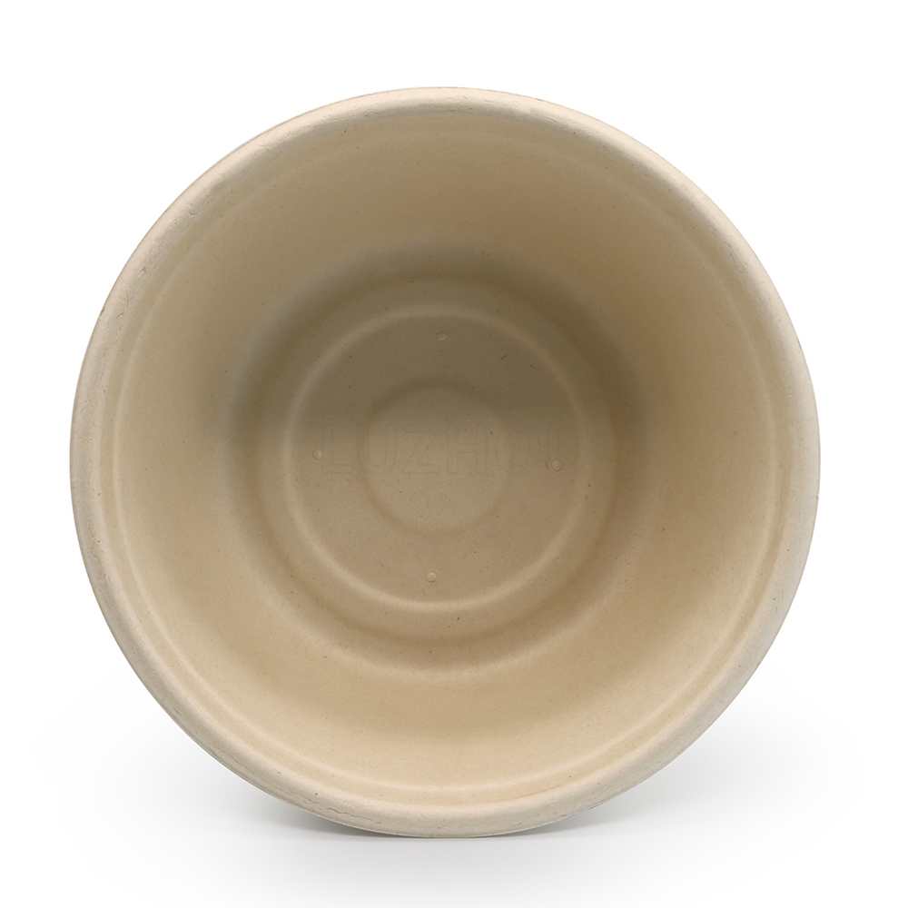 1500ml 50oz Φ7.64xH2.99" 28g Straght Wall Bagasse Compostable Togo Bowl for Rice & Noodle