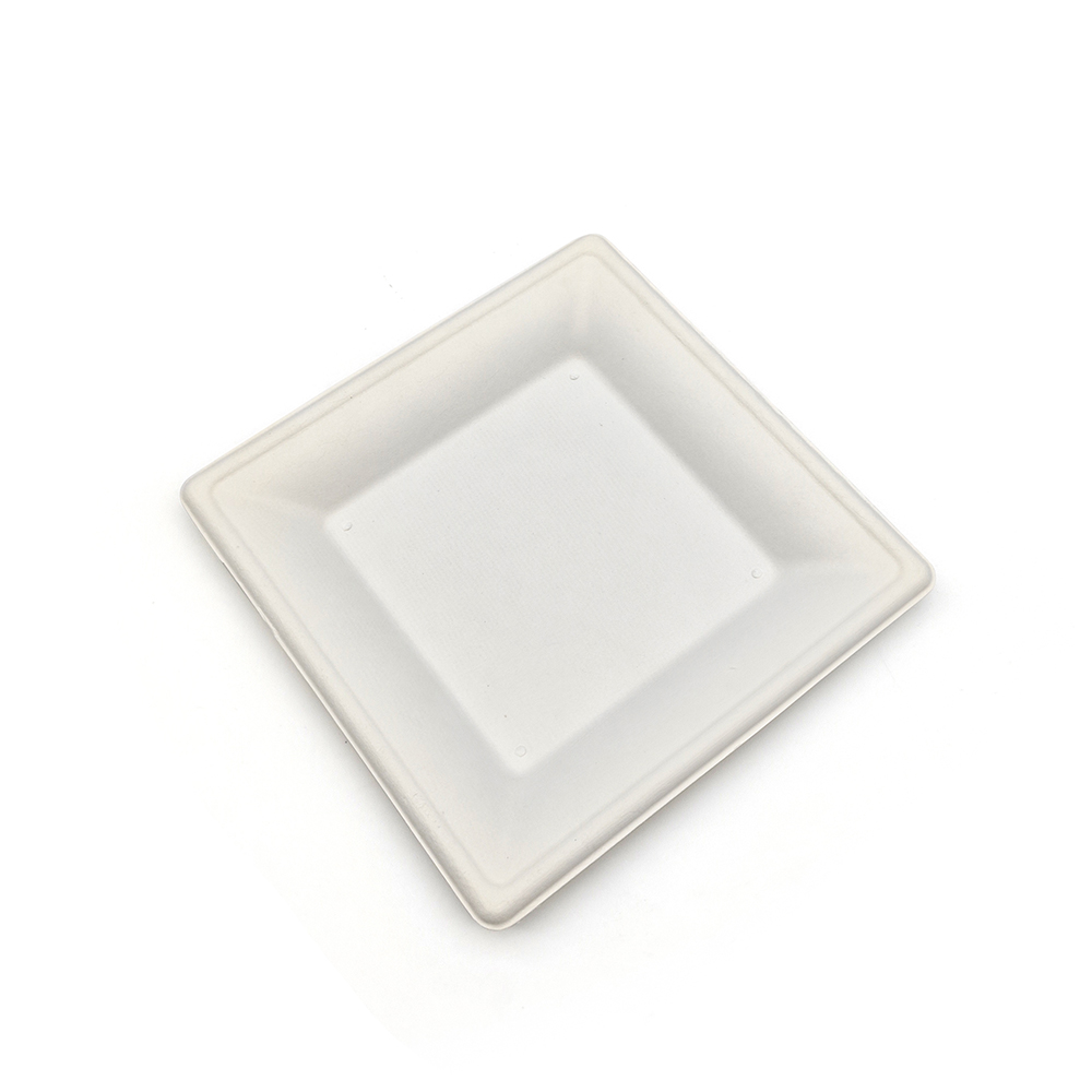 6" 12g Bagasse Compostable Square Dish for Wedding