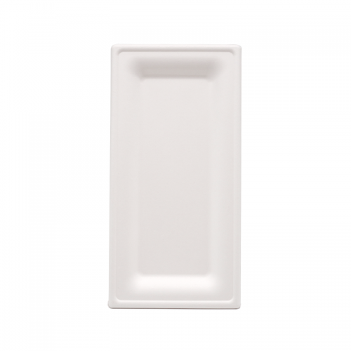 10.24x5.12xH0.79" 17g Bagasse Compostable Rectangle Disposable Catering Trays
