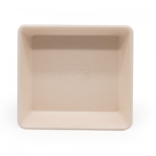5.43x5.08xH1.38" 12g Bagasse Compostable Tray for Dessert