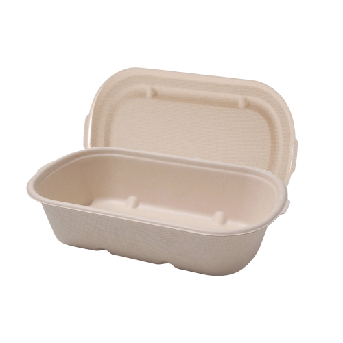 850ml 29oz 9.29x5.20xH1.81" 17.5g 1-Comp Bagasse Compostable To-Go Containers Wholesale