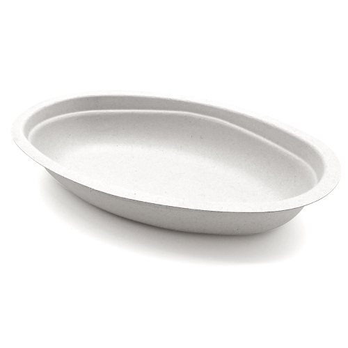 24oz 9.45"x6.10"xH2.17" 21g Bagasse Compostable Restaurant Paper Oval Bowl for Food