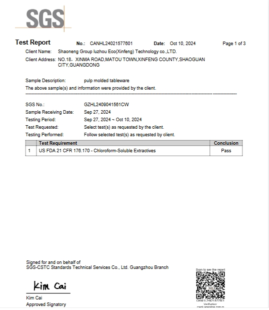 [Xinfeng Production Base] FDA - Bleached Finished Products - CANHL24021577601 - SGS - 20241010