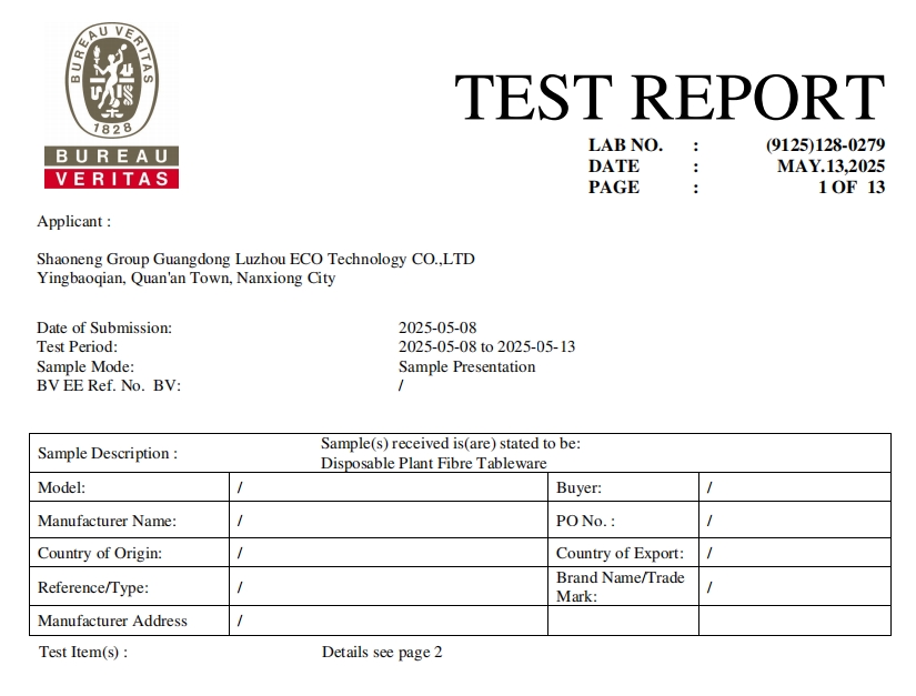 [Nanxiong Production Base] REACH - Unbleached Containing PFAS - BUREAU VERITAS - 20250508