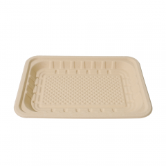 1178ml 10.2x7.2×H1" 35±3g Bagasse Biodegradable Fresh Meat Tray