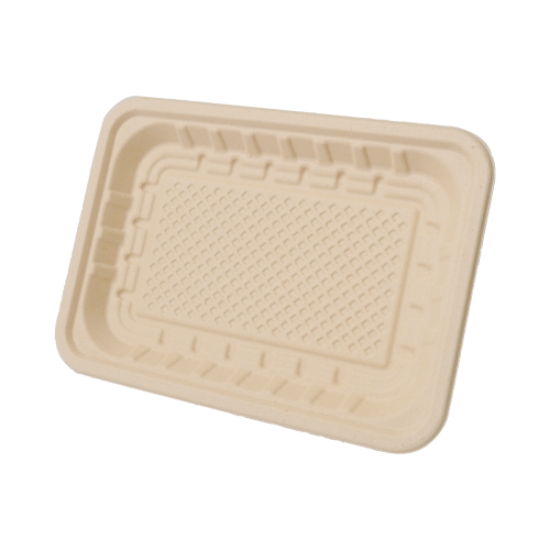 1178ml 10.2x7.2×H1" 35±3g Bagasse Biodegradable Fresh Meat Tray
