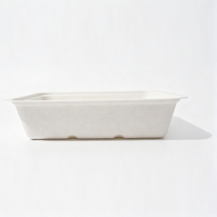 750ml 7.56x5.51xH1.77" 19g Bagasse Biodegradable Meal Tray