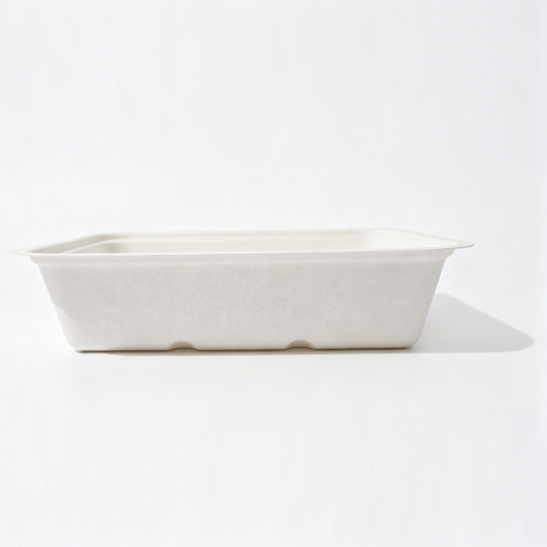750ml 7.56x5.51xH1.77" 19g Bagasse Biodegradable Meal Tray