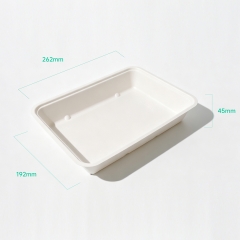 2000ml 10.31x7.56xH1.77" 35g Bagasse Biodegradable Meal Tray