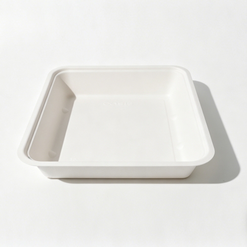 1700ml 9.05x7.56xH1.77" 30g Bagasse Biodegradable Meal Tray