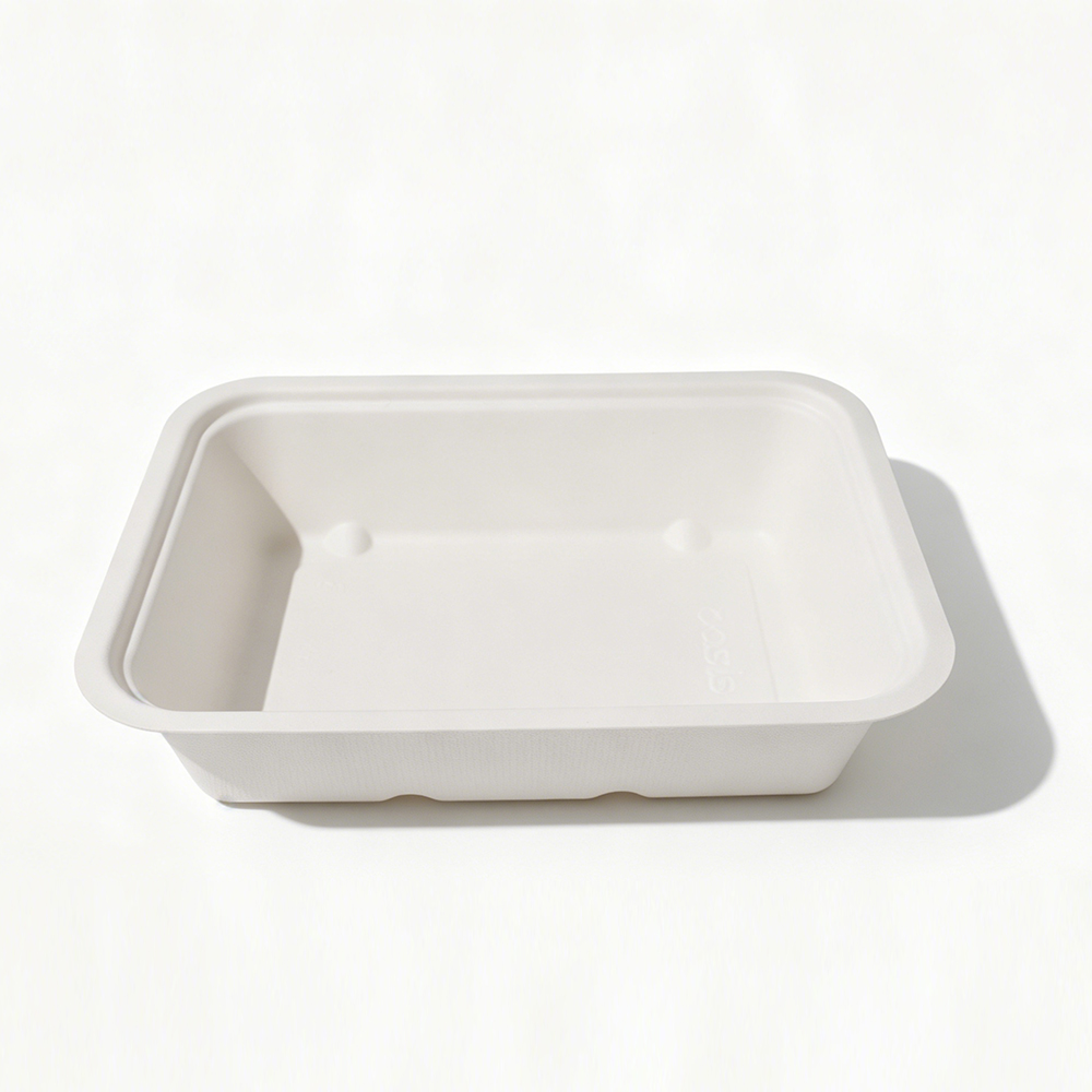 750ml 7.56x5.51xH1.77" 19g Bagasse Biodegradable Meal Tray