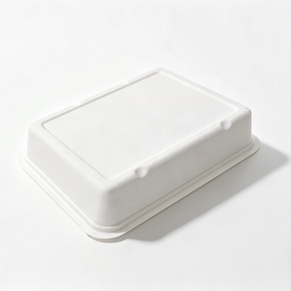 1700ml 9.05x7.56xH1.77" 30g Bagasse Biodegradable Meal Tray