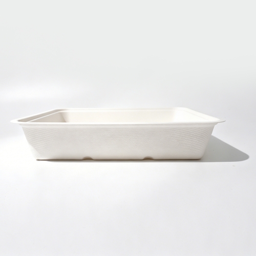 1700ml 9.05x7.56xH1.77" 30g Bagasse Biodegradable Meal Tray