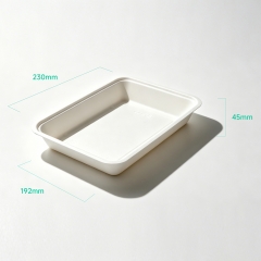 1700ml 9.05x7.56xH1.77" 30g Bagasse Biodegradable Meal Tray