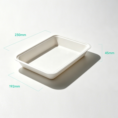 1700ml 9.05x7.56xH1.77" 30g Bagasse Biodegradable Meal Tray