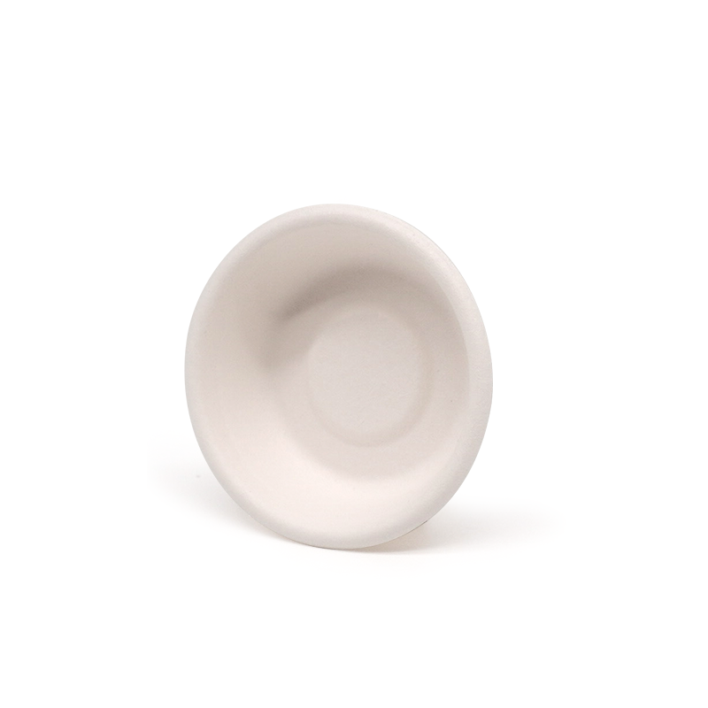 30ml / 1oz ф2.44" H0.71" 2g Bagasse Biodegradable Compostable Condiment Dipping Cup