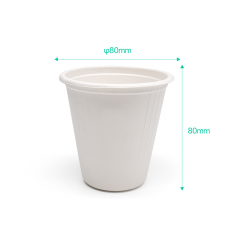 6.5oz φ80mm H80mm 7g Sugarcane Bagasse Biodegradable Cups