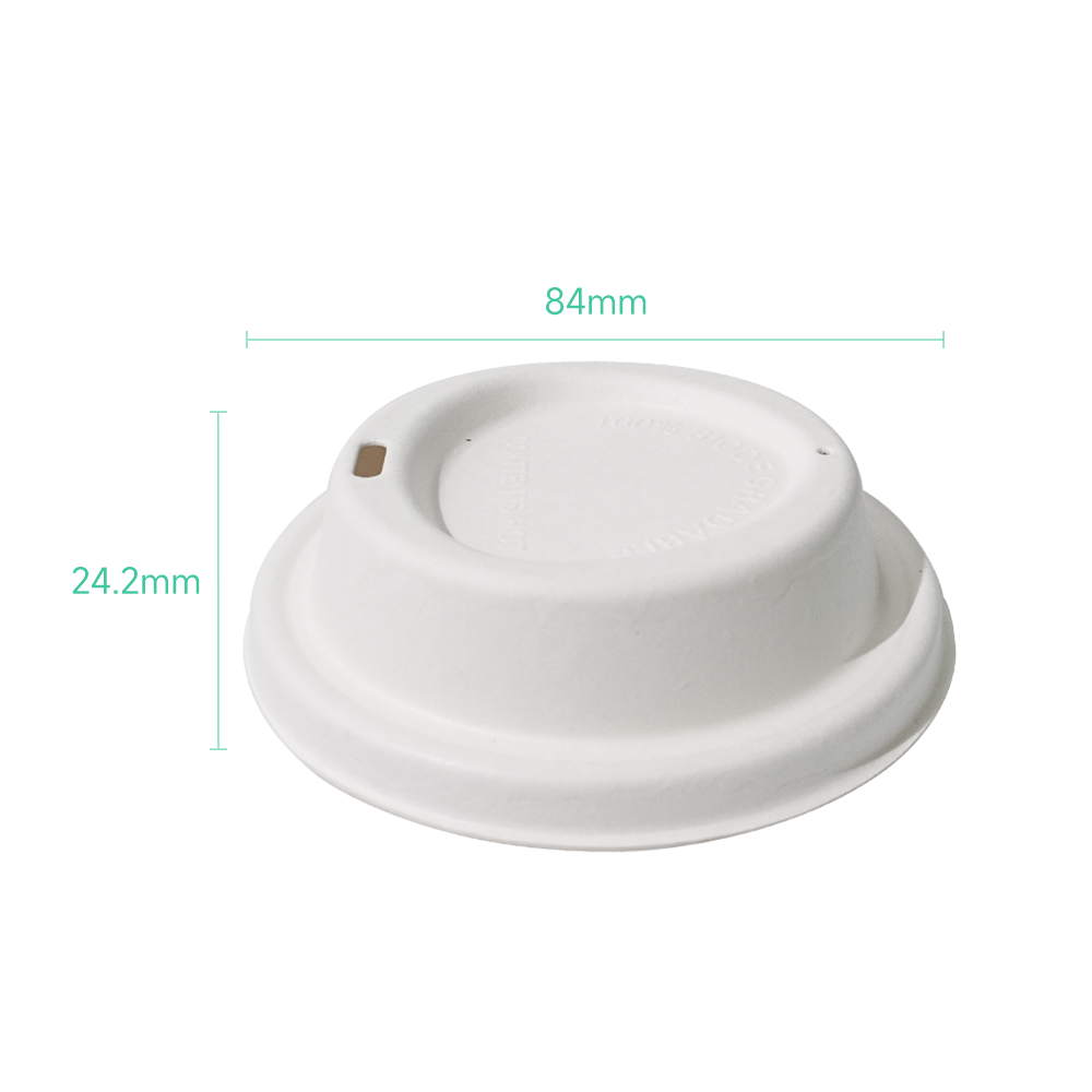 ∅80mm 4g Bagasse Biodegradable Compostable Cup Lid