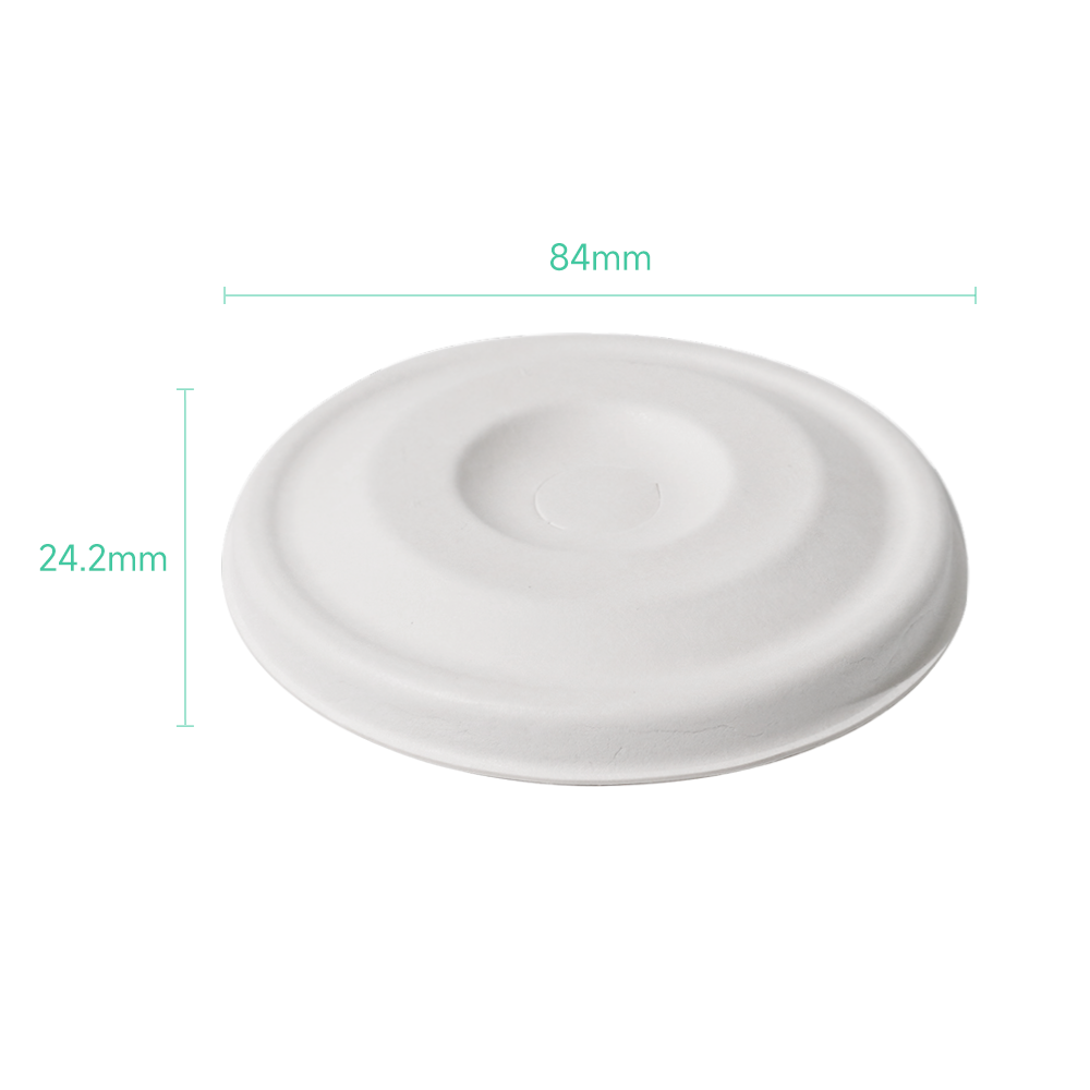∅80mm 4g Bagasse Biodegradable Compostable Cold Drink Cup Lids