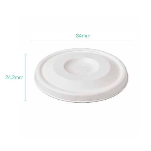 ∅80mm 4g Bagasse Biodegradable Compostable Cold Drink Cup Lids
