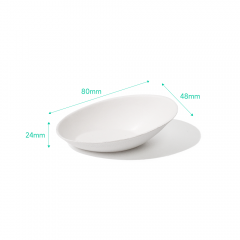 Bagasse Biodegradable Egg-Shaped Dipping Sauce Tray