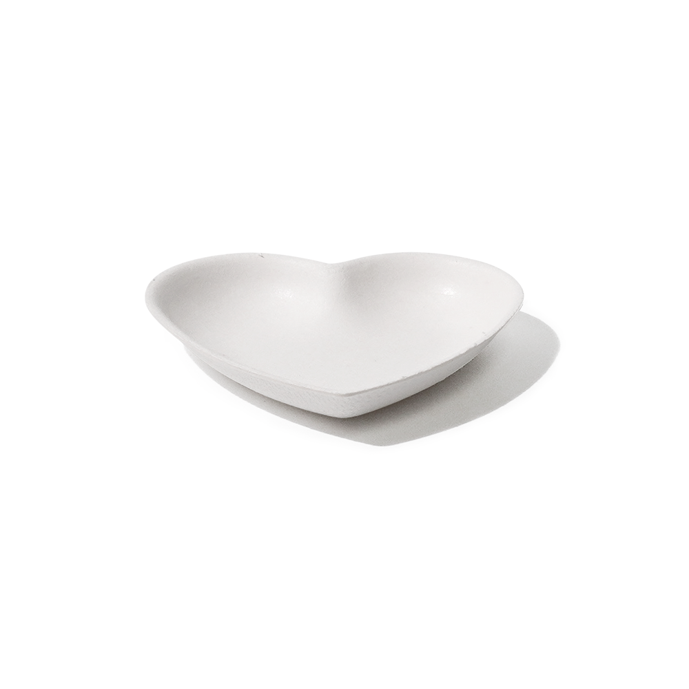 Bagasse Biodegradable Heart-Shaped Dipping Sauce Tray