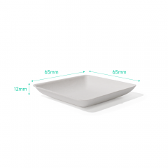Bagasse Biodegradable Square-Shaped Dipping Sauce Tray