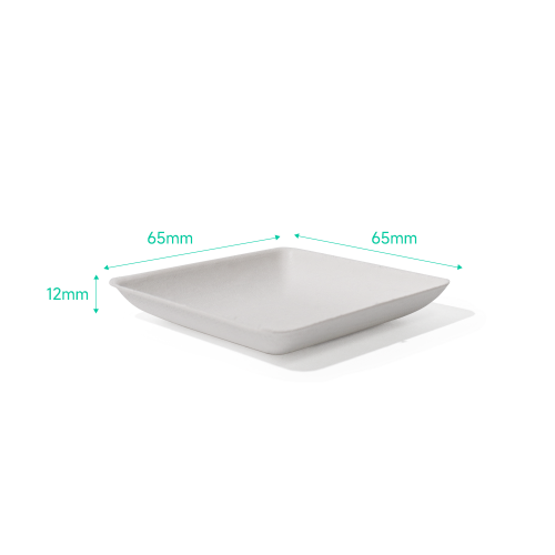 Bagasse Biodegradable Square-Shaped Dipping Sauce Tray