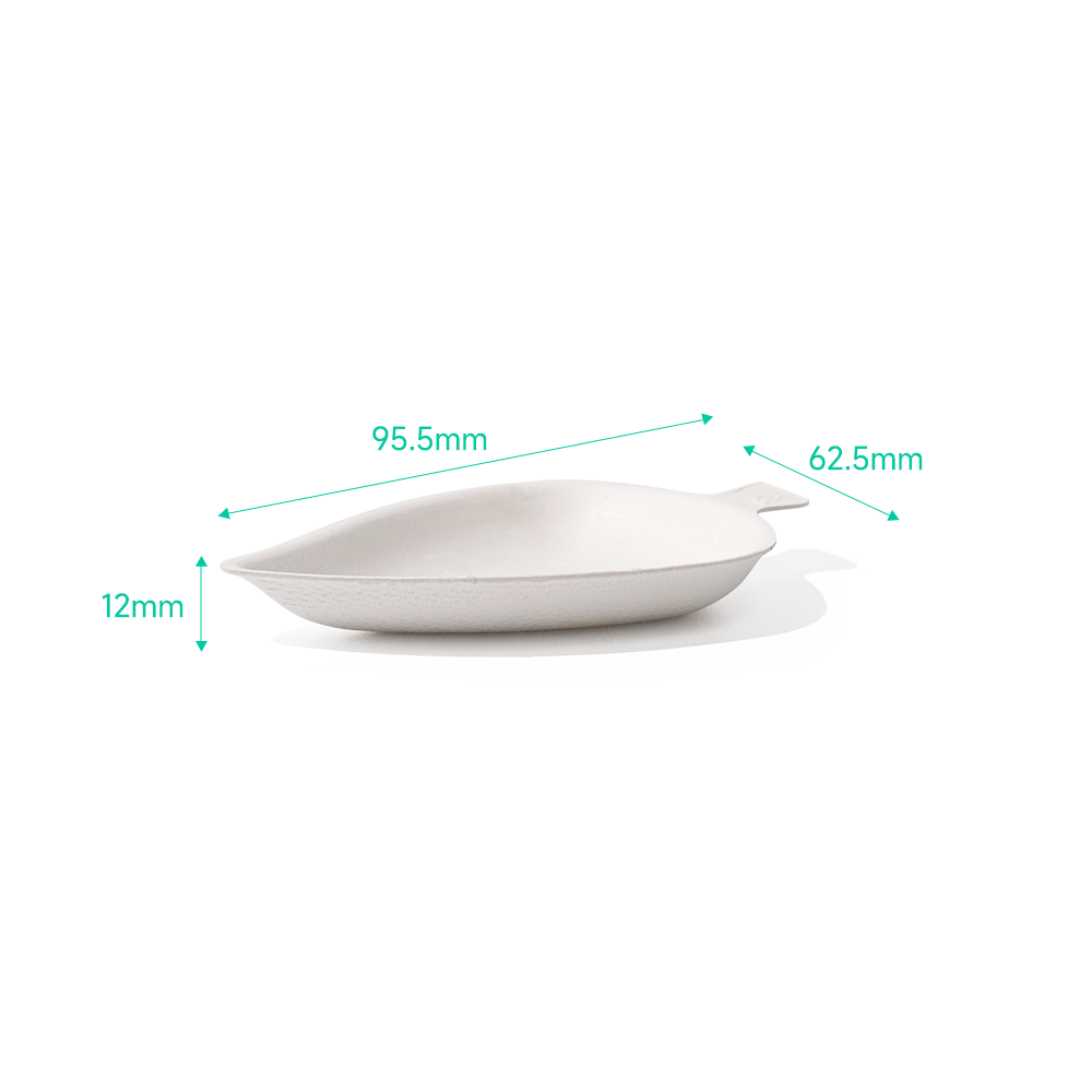 Bagasse Biodegradable Leaf-Shaped Dipping Sauce Tray